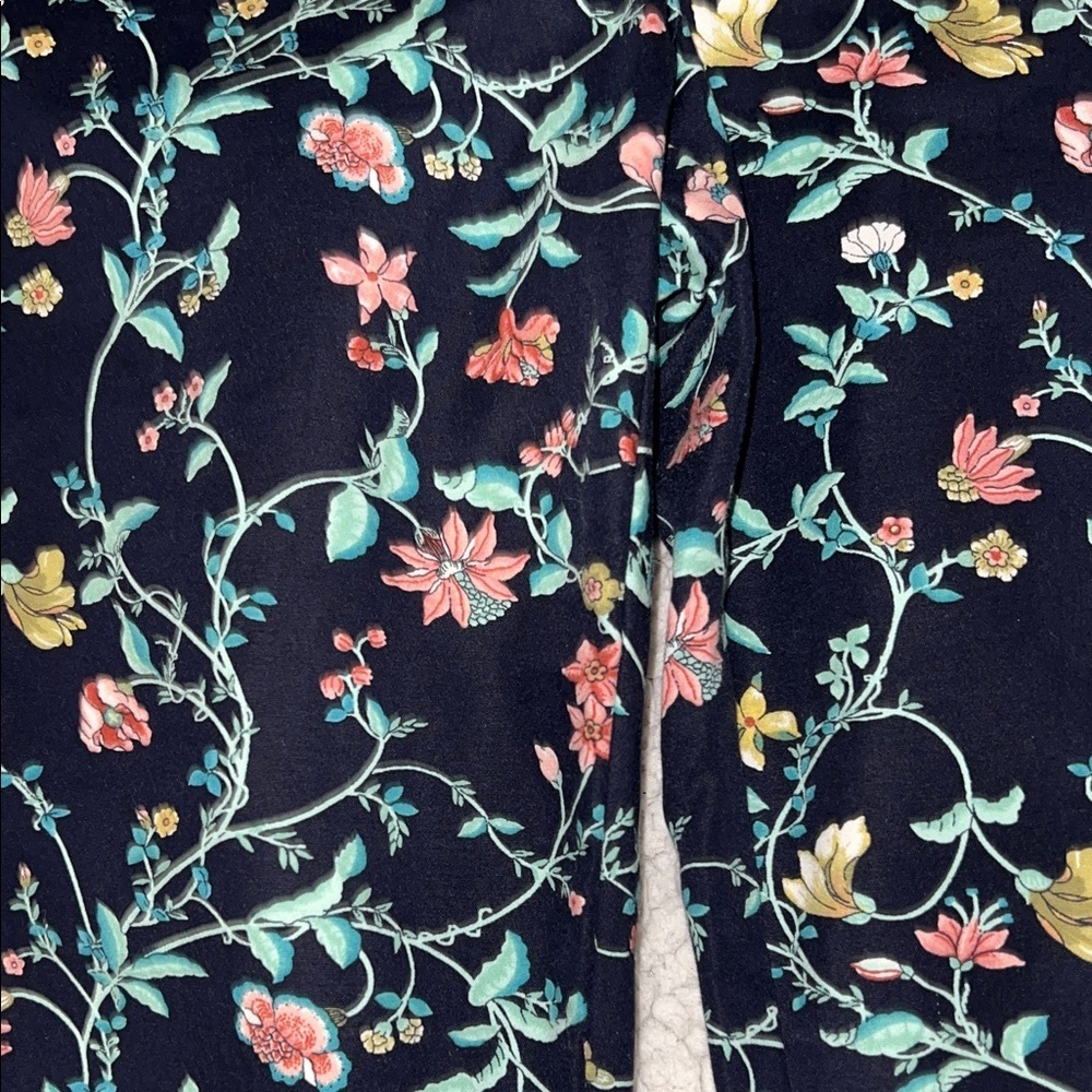 LOFT Floral Ankle Pants - Black with Multicolor Print - Picture 6 of 7